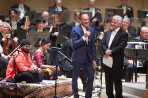 Mychael Danna with Toronto Symphony Orchestra conductor Peter Oundjian, performing the Life of Pi Suite, September 2017